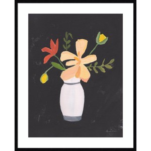 33"x41" Floral on Black II by Pamela Munger Wood Framed Wall Art Print Black - Amanti Art: Large Botanical Lithograph, Modern Decor - 1 of 4