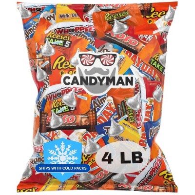 CANDYMAN 4 Pound Gift Box Mix of Chocolate, Individually Wrapped Assorted Bulk Candy Chocolates Variety Pack