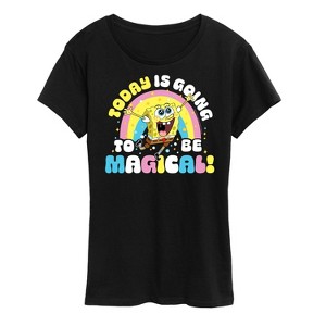 Women's - SpongeBob SquarePants - Today Is Going To Be Magical Short Sleeve Graphic T-Shirt - 1 of 4