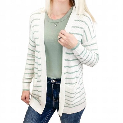 Women's Classic Striped Cardigan - Plus - be cool