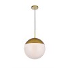 Elegant Lighting Eclipse 1 Light Brass Pendant With Frosted White Glass - 3 of 4