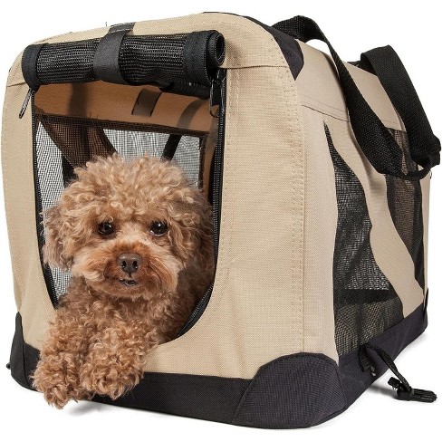 Portable Folding Dog Soft Crate Cat Carrier with 4 Lockable Wheels - Costway