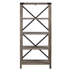 64" Sophie Industrial X Frame Bookshelf - Saracina Home - 3 of 4