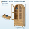 71" Tall Arched Bookshelf, Wooden Bookcase with 2 Drawers, Glass Door and Adjustable Shelf, Modern Display Cabinet for Living Room, Bedroom,office - 2 of 4