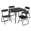 5-Piece Foldable Table & Chair Set: Metal-Frame Portable Upholstered Card Table with Foldable Kids Activity Set for Dining/Play/Living Rooms - 3 of 4