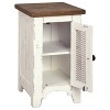 Wystfield Chair Side End Table White/Brown - Signature Design by Ashley: Rustic Storage, Adjustable Shelf - 3 of 4