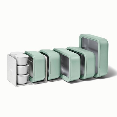 Mist Green 14-Piece Glass Food Storage Set with Lids