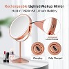 FUNTOUCH Lighted Makeup Mirror with 1X/10XMagnification, Rechargeable,2-Sided,3 Color Lightings with Touch Control and 360°Rotation - 3 of 4