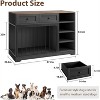 Dog Crate, Wooden Dog Kennel End Table with 2 Drawers and 4 Open Storage Shelves, Removable Bowls - 2 of 4