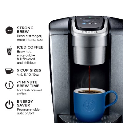 K-Elite Silver Single-Serve Coffee Maker with Iced Setting
