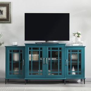 62" TV Stand with Glass Doors, Adjustable Shelves, Cable Management ¨C Sideboard Buffet Cabinet for Living Room, Dining Room - 1 of 4