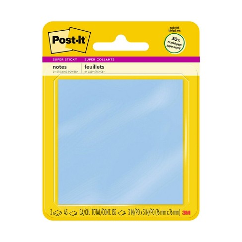 Notes lignées couleurs oasis super sticky post-it 101 x 101 mm assortis -  bloc de 70 feuilles - lot de 12 - La Poste