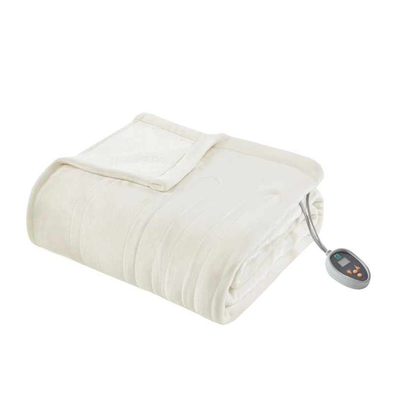 Reversible Ultra Soft Plush Electric Heated Blanket with Bonus Automatic Timer, 1 of 10