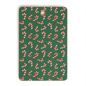 Lathe & Quill Candy Canes Green Cutting Board Rectangle -Deny Designs - 1 of 3