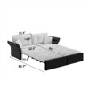 SKRAN 74.8 Queen Pull Out Sofa Bed, 3 in 1 Convertible Sleeper Couch, Velvet Loveseat with Cushions and  2 Pillows for Living Room - 4 of 4