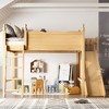 Full/Queen Loft Bed with Storage Shelves, Detachable Slide & Ladder,  Solid Wood Loft Bed Frame, No Box Spring Needed - ModernLuxe - 3 of 4