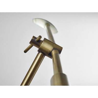 Adjustable Antique Brass and Marble LED Floor Lamp