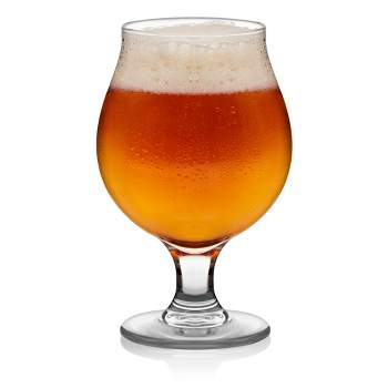 Muffin Top Nucleated Beer Glasses - Pint Glass - Cider, Soda, Tea (Transparent/Clear) by Brewing America, Size: One Size