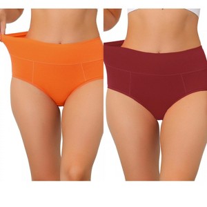 Allegra K Women's High Waist Available in Plus Size Tummy Control Brief 2 Packs - 1 of 4