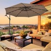 Costway Patio 10FT Hanging Offset Umbrella 32 LED Lights Sand Bag Outdoor Cross Base Beige/Turquoise/Dark Gray/Wine/Coffee/Navy - 2 of 4