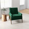 CAVINAS Velvet Accent Chair with Button Tufted Back and Wood Legs,Mid-Century Upholstered Living Room Chairs,Reading Chairs for Living Room - 2 of 4
