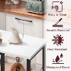 Jojoka Counter Height Dining Table Set with 2 Stools, 3 Storage Shelves – Space-Saving Modern 3-Piece Bar Table for Small Spaces,White - 4 of 4