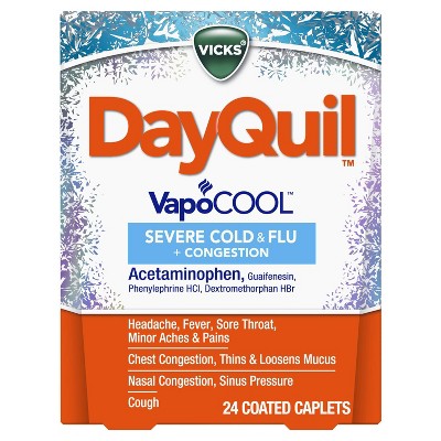 DayQuil Severe with Vicks VapoCOOL Cold & Flu Relief Caplets - Acetaminophen - 24ct