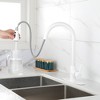 LOVMOR Single Handle Pull-Down Sprayer Kitchen Faucet with Three-function Pull Out Sprayer head, Deckplate in White - 4 of 4
