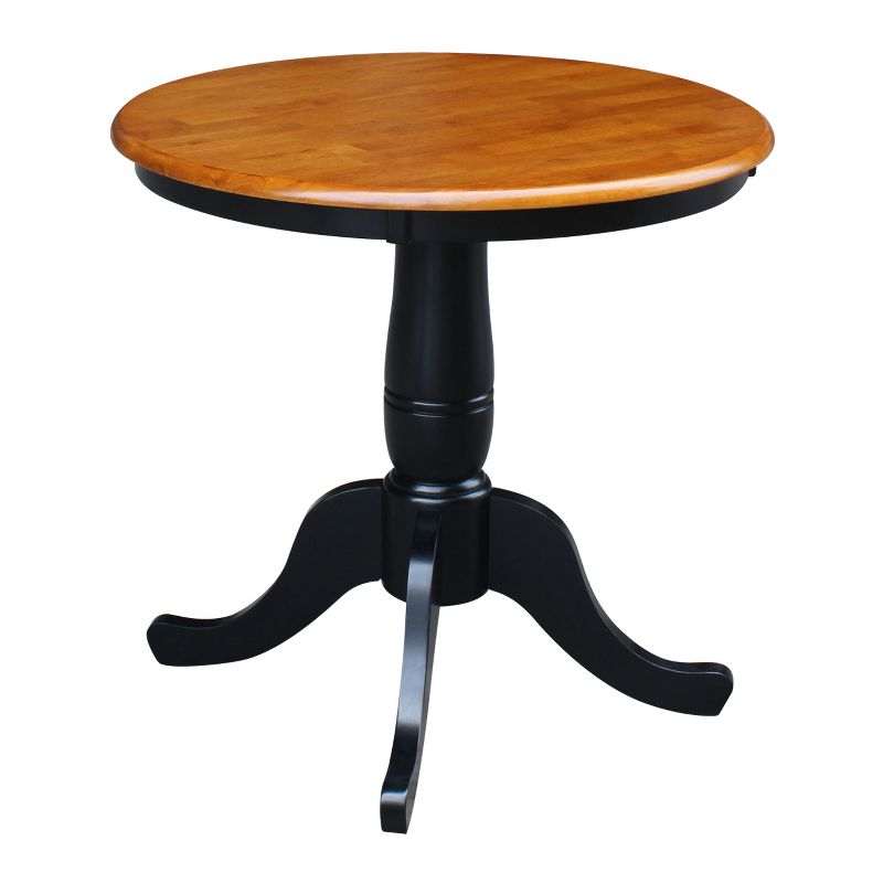 30&#34; Round Top Pedestal Dining Table Black/Red - International Concepts, 3 of 7