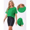 INSPIRE CHIC Women's Regular Fit Round Neck Short Sleeve Party Clubwear Blouses - 2 of 4
