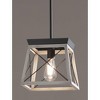Progress Lighting Briarwood 1-Light Mini-Pendant, Steel, Galvanized, Faux-Painted Wood Enclosure, Canopy Included - 2 of 4