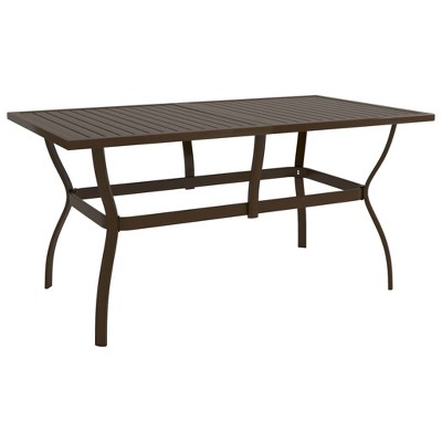 vidaXL Patio Table Brown 55.1 in.x31.5 in.x28.3 in. Steel