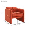 Arm Chair with waved arms, Metal decoration on both side arms - 4 of 4