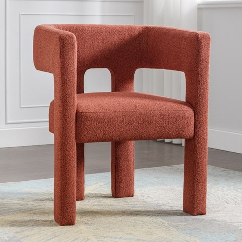 Contemporary Designed Upholstered Accent Chair With Curved