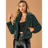 Allegra K Women's Cropped Notch Lapel Open Front Faux Fur Fluffy Coat - image 2 of 4