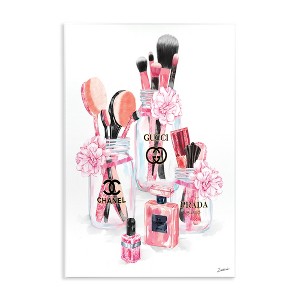 Stupell Industries Glam Fashion Cosmetic Accessories in Jars Wall Plaque Art - 1 of 4