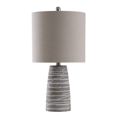 grey metal table lamp