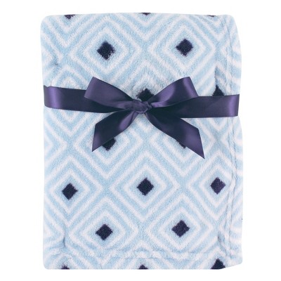 Luvable Friends Baby Boy Coral Fleece Blanket, Blue Diamond, One Size