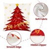 4PCS Christmas Pillow Covers 18x18 inch Winter Throw Pillow Covers Red Merry Christmas Tree Snowflake - 4 of 4