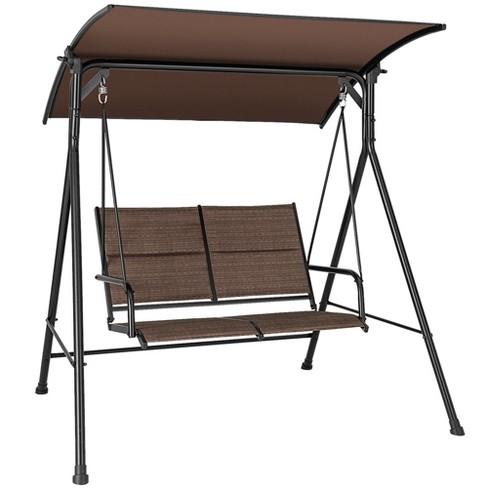 Outdoor glider swing online with canopy