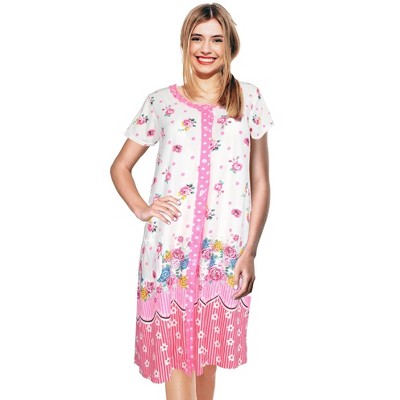 JEFFRICO Womens Nightgowns Short Sleeve Sleepwear Soft Pajama Dress Nightshirts