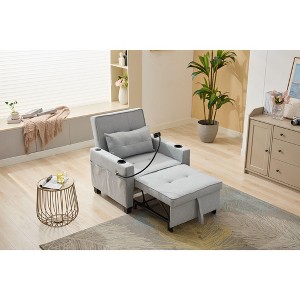 DOMETOUR Futon Chair Bed Convertible Chair 3-in-1 Pull Out Sleeper Chair Beds with USB Ports - 1 of 4