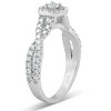 Pompeii3 1 1/4 Ct Cushion Halo Diamond Engagement Wedding Ring 3-Piece Set White Gold - 2 of 4