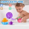 5-Piece Mold-Free Bath Toy Set for Toddlers Ages 1-4, Water Play for Pool and Bathtub - 2 of 4