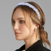 Unique Bargains Women's Solid Fashion Pleated Pearl Headbands Set Purple 3 Pcs - 3 of 4