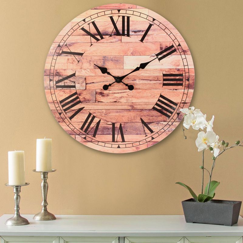 Wooden Roman Numeral Wall Clock Brown - Stonebriar Collection, 6 of 10