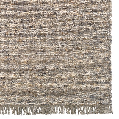 5'3"x7'6" Verginia Berber Reversible Flatweave Area Rug Dark Natural - Linon