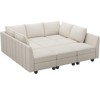Belffin 9-Piece Modular Sleeper Sectional – Tool-Free Assembly, 2700lb Capacity & Pet-Resistant Velvet - 3 of 4
