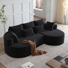 KWPZQEB 105'' Curved Sectional Sofa, 4-Seater Modular Sectional Sofa with 7 Pillows & Deep Seat, Comfy Chenille Couches for Living Room - 2 of 4