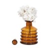 Modern Glass Vase with Ribbed Artistic Design - Contemporary Style for Casual Home or Office Decor - Amber - 4 of 4